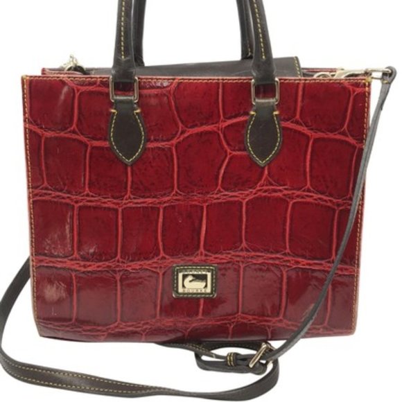 Dooney & Bourke Handbags - Dooney & Bourke Red Large Leather Crossbody Bag